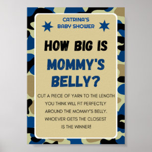 Affiche Panneau Baby shower Camo Bleu