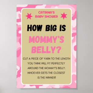 Affiche Panneau Baby shower Camo rose