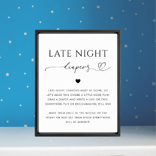 Affiche Panneau Baby shower Cardiapeurs de nuit tardive Sc