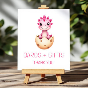 Affiche Panneau Baby shower Cartes et Cadeaux Dinosaures R