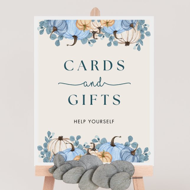 Affiche Panneau Baby shower citrouille Cartes et Cadeaux (Créateur téléchargé)