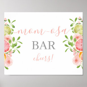 Affiche Panneau Baby shower Citrus Mimosa Bar