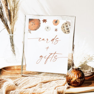 Affiche Panneau Baby shower d'automne Cartes et cadeaux, C