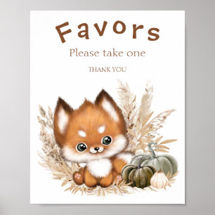 Affiche Panneau Baby shower d'automne Favoriser