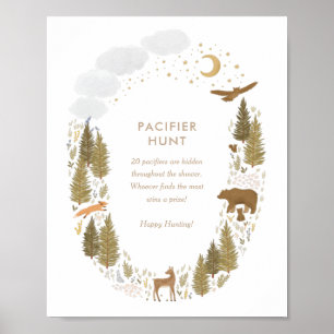 Affiche Panneau Baby shower de chasse au Pacifique