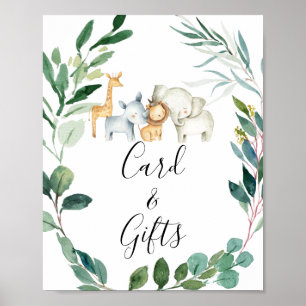 Affiche Panneau Baby shower de la couronne de feuillage Sa