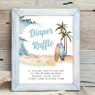 Affiche Panneau Baby shower de plongée à rouleaux