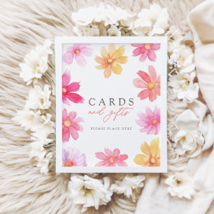 Affiche Panneau Baby shower des cartes et cadeaux d'été vi