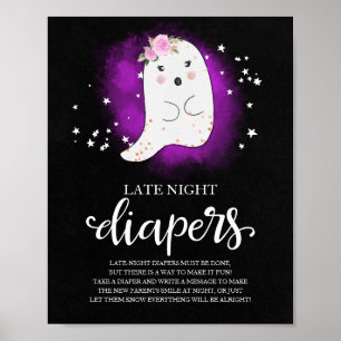 Affiche Panneau Baby shower des Diapositives nocturnes fan