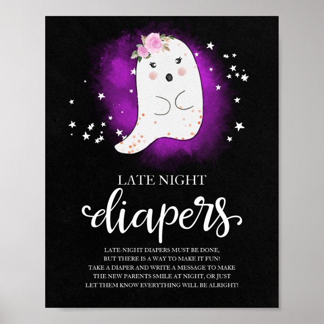 Affiche Panneau Baby shower des Diapositives nocturnes fan (Devant)