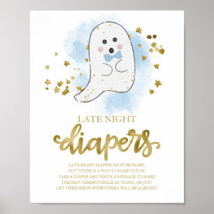 Affiche Panneau Baby shower des Diapositives nocturnes fan