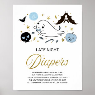 Affiche Panneau Baby shower des Diapositives nocturnes fan