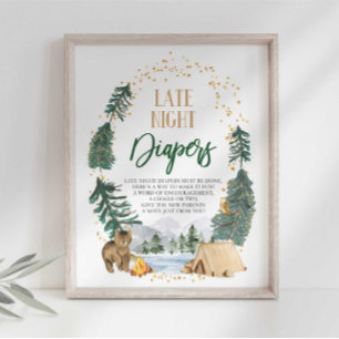 Affiche Panneau Baby shower des plongeurs nocturnes