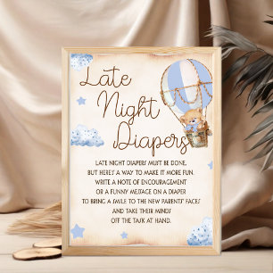 Affiche Panneau Baby shower des plongeurs nocturnes