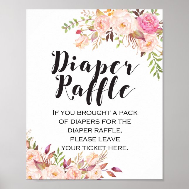 Affiche Panneau Baby shower du chaudière fleurie Boho (Devant)