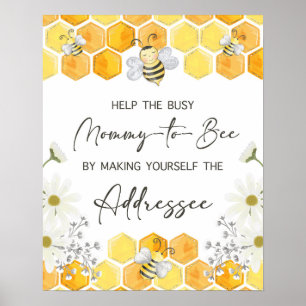 Affiche Panneau Baby shower du destinataire Thème d'abeill
