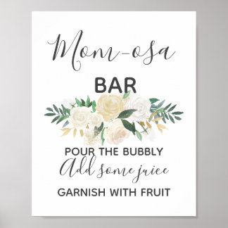 Affiche Panneau baby shower Fleurs Momosa Bar Mimosa