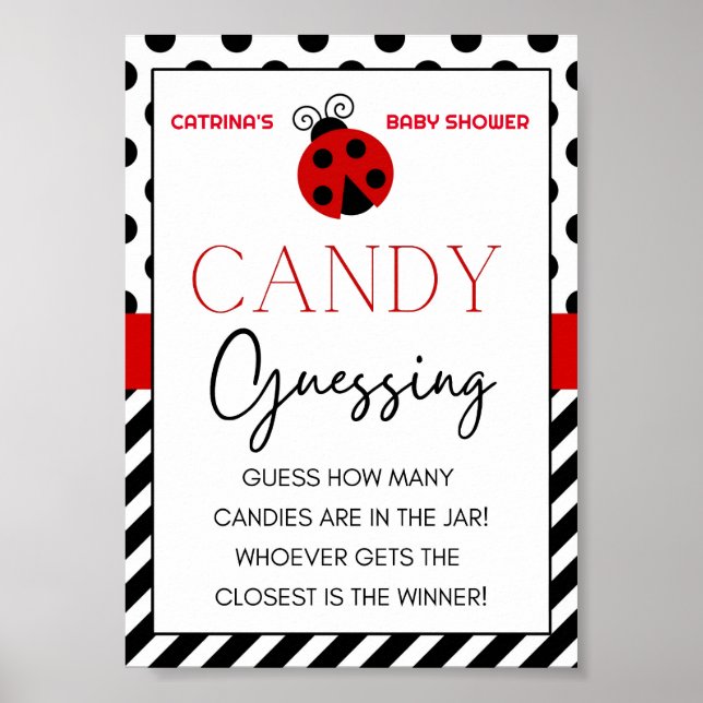 Affiche Panneau Baby shower Ladybug (Devant)