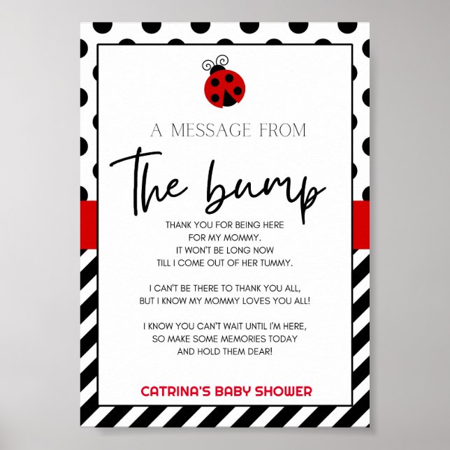 Affiche Panneau Baby shower Ladybug (Devant)
