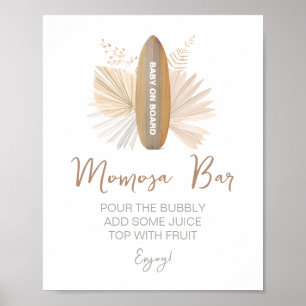 Affiche Panneau Baby shower Momosa Bar Baby à bord