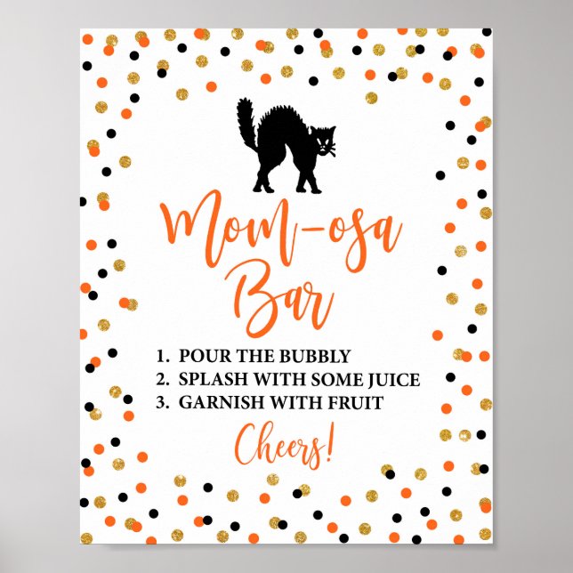 Affiche Panneau Baby shower Momosa Bar Halloween (Devant)