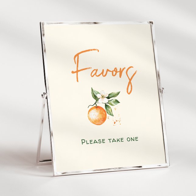 Affiche Panneau Baby shower orange Citrus Little Cutie Fav (Créateur téléchargé)