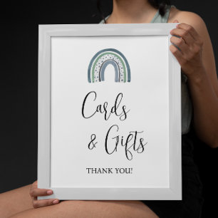 Affiche Panneau Baby shower Rainbow Baby Boy Cards and Gif