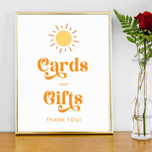 Affiche Panneau Baby shower Retro Boho Sun Cards et Cadeau