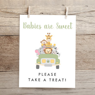 Affiche Panneau Baby shower Safari Treat