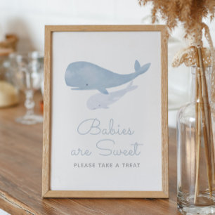 Affiche Panneau Baleine sous le Baby shower de mer