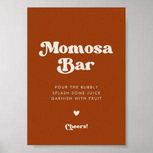 Affiche Panneau bar rétro élégant Burnt Orange Momosa