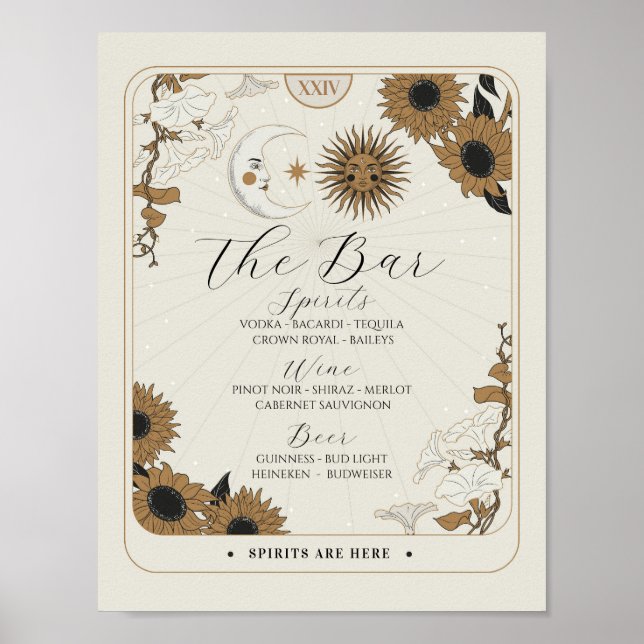 Affiche Panneau bar Tarot Signet mariage Réception Hallowe (Devant)