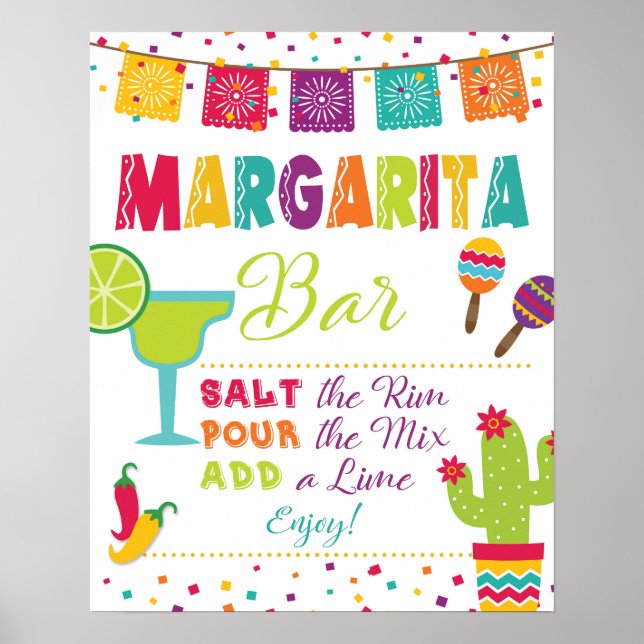 Affiche Panneau barre Margarita - Fiesta - Arrière - plan  (Devant)