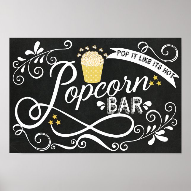 Affiche Panneau barre Popcorn (Devant)