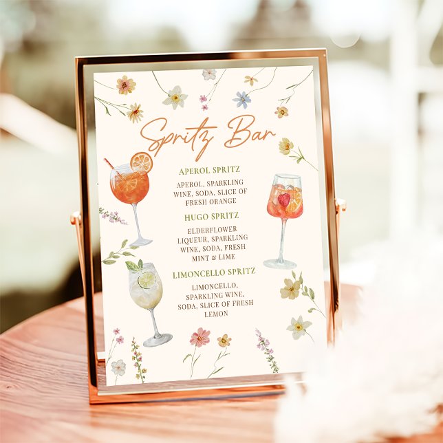 Affiche Panneau barre Spritz | SYMBOLE Aperol Spritz (Créateur téléchargé)