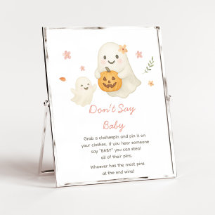 Affiche Panneau 'Bébé Little Boo' Halloween Rose Ne Dis Pa