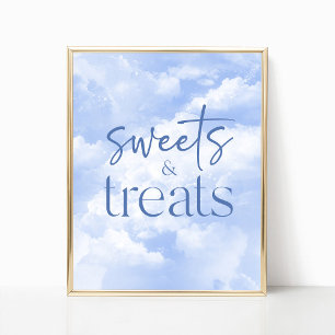 Affiche Panneau Bleu nuages brillants Douceurs & Traitemen