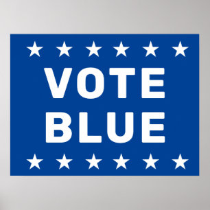 Affiche Panneau bleu Vote