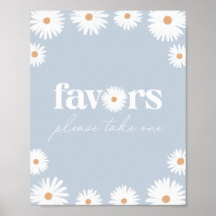 Affiche Panneau Blue Boho Daisy Anniversaire Fête Faveurs