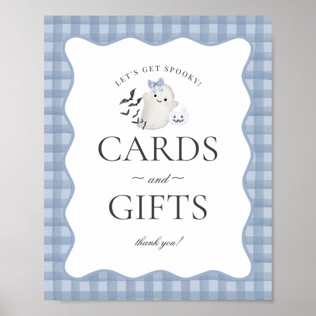 Affiche Panneau Blue Pastel Little Boo Cartes & Cadeaux (Devant)