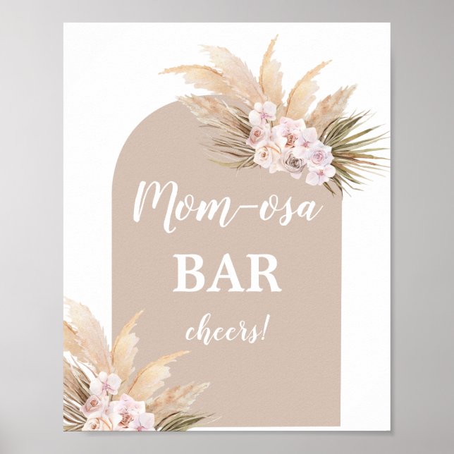 Affiche Panneau Bohême Pampas Grass Mimosa Bar (Devant)