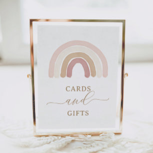 Affiche Panneau Boho Arc-en-ciel Cartes et Cadeaux