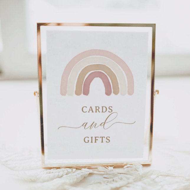 Affiche Panneau Boho Arc-en-ciel Cartes et Cadeaux (Créateur téléchargé)