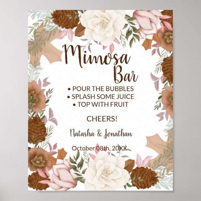 Affiche Panneau Boho Automne Mimosa Bar Fête des mariées M (Devant)
