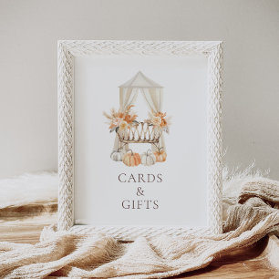 Affiche Panneau Boho Fall Floral Baby showers Cartes et Ca