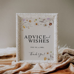 Affiche Panneau Boho Fleur sauvage Signé
