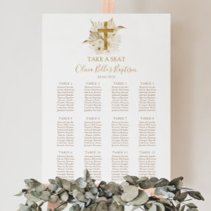 Affiche Panneau Boho Neutral Gold Baptism