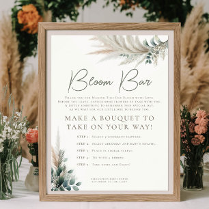 Affiche Panneau Boho Pampas Sage Green Baby shower Bloom B