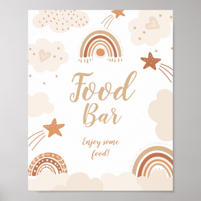 Affiche Panneau Boho Rainbow Food Bar (Devant)