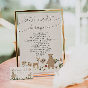 Affiche Panneau Boho Woodland baby shower Late Night Diapo